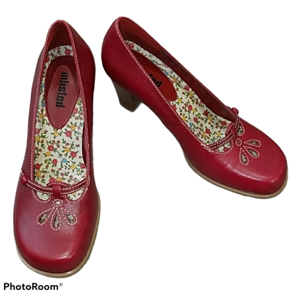 Unlisted Shoes - Unlisted Shoes Leather Heels Pumps Mary Janes